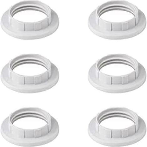 Anneaux de rechange Starlight pour abat-jour E14 - Triomphe plastique - 28 mm - blanc, lot de 6 (1/2)