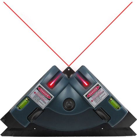 Niveau laser à projection à angle droit, boîtier plastique intégré, niveau laser infrarouge à ligne horizontale et verticale, niveau de carrelage, mesureur d\'angle laser, bleu (1/5)