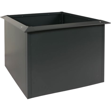 [NEUWERTIG] Hochbeet HHG-186, Metallhochbeet Gemüsebeet Blumenkasten Pflanzkübel, Schneckenkante 78x110x110cm Eisen 44kg, anthrazit