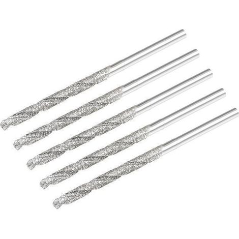 Foret Hélicoïdal SOURCING MAP 5Pcs 2,5mm Mèche Diamant en Acier Rapide HSS pour Verre Coquillages Pierre Carrelage (1/3)