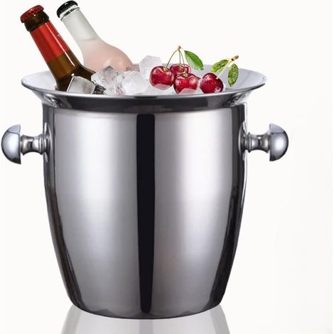 Eiseimer , Trompete Eiseimer Edelstahl Spiegel Reflexion Weinkühler für Cocktailbar Bier Rotwein Likör Getränke Party, Eis gefroren länger (1/5)
