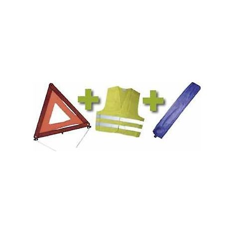 Kit Emergencia Bolsa Mini Azul + Triangulo + Chaleco - Jbm