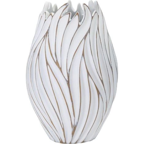 Vase Mauro Ferretti Honduras weiß 27 cm Polyrsin