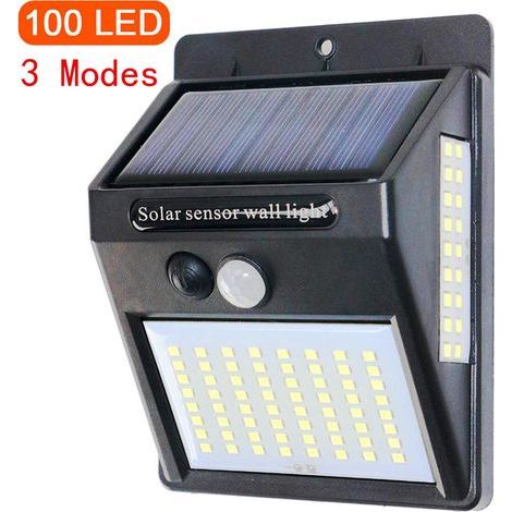 Lampe Solaire Extérieur, 4 Pack 100 LED Lumière Solaire IP65 Etanche Projecteur LED Extérieur avec Détecteur de Mouvement, Éclairage Mural de Sécurité sans Fil pour Jardin [Classe énergétique A+++] (1/5)