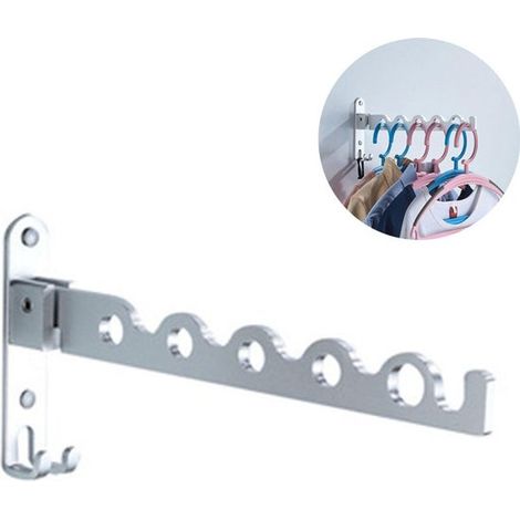 Perchero de acero inoxidable, perchero para balcón, perchero plegable para exteriores, perchero de pared (1/4)