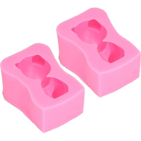Lot de 2 moules ours rose DIY créatif mignon élégant style doux lavable pratique pratique pour gâteau glace (1/5)