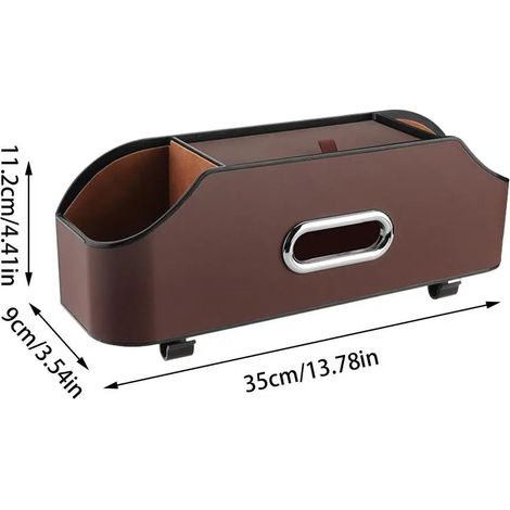 Organisateur de rangement auto (brun moka) pour voiture, rangement de siège arrière, porte-gobelet, compartiment de remplissage pour SUV et camping-cars. (1/5)