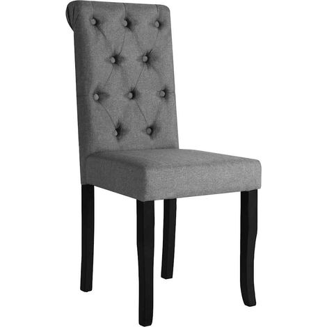 Maison Exclusive - Sillas de comedor 2 unidades tela gris oscuro (1/5)