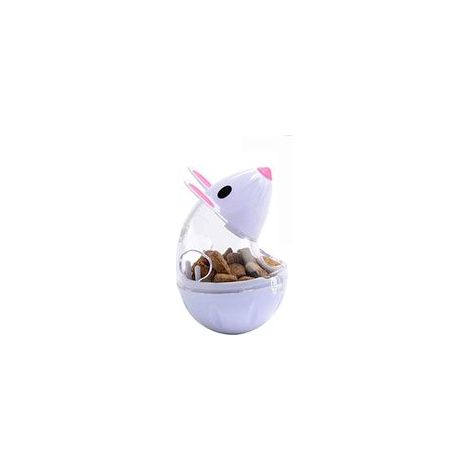 Jouet distributeur de friandises interactif pour chat, forme de souris, tasse, blanc – (1/5)