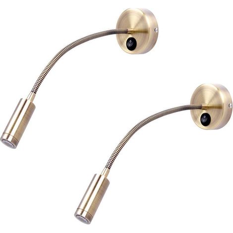 Lampe De Lecture,Lampe Chevet Murale 2 Lumières Applique Liseuse LED Col De Cygne Lumière 3W, 3000-6000K/3W,Angle De Faisceau:30 °,30Cm,Warmyellow (1/5)