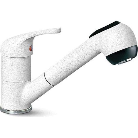 Rubinetto Cucina Miscelatore Monocomando Doccetta Estraibile Apell AP20GW Granito Bianco (1/2)