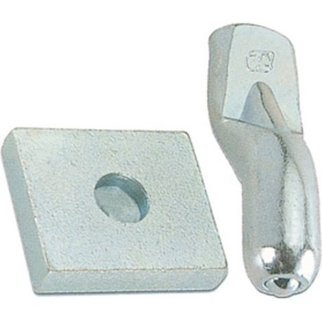 BS PIASTRA C/PERNO P/CARDINE D 20 MM ACC ZIN