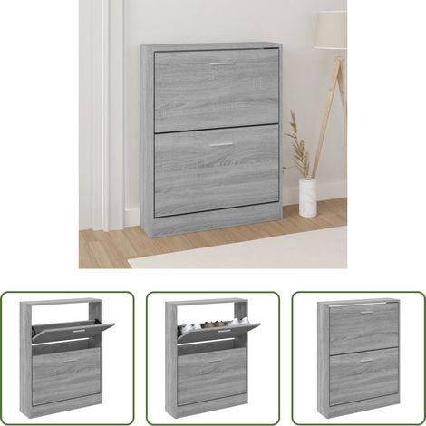 vidaXL Schuhorganizer -  Schuhschrank Grau Sonoma 59x17x81 cm Holzwerkstoff (1/5)