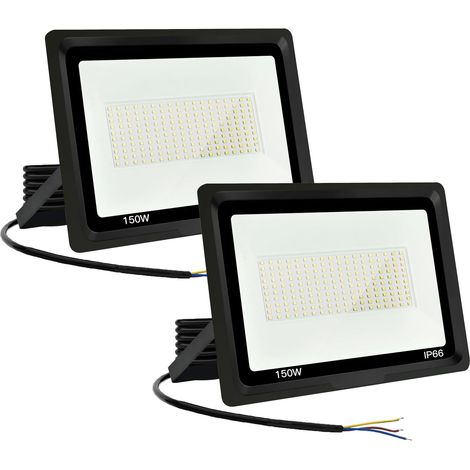 2x150W Projecteur LED,spot led extérieur 15000LM Super Brillant Exterieur IP66 Etanche 6500K Blanc Froid pour Garage, Jardin, Terrace, Cour