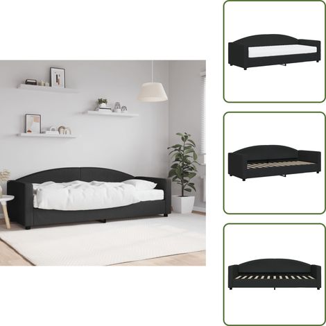 Sofá cama con colchón - vidaXL Sofá cama con colchón tela negro 80x200 cm - Sofá cama con espuma