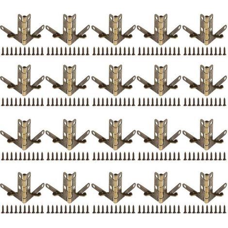Ulisem 20er-Pack 90°-Winkelfederscharniere, Zubehör für Kunststoff-, Holz- und Metallgehäuse, Schmuck, Uhren (Bronze) (1/4)