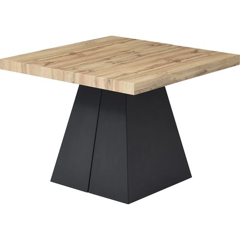 Table à manger extensible 4 à 10 personnes en MDF et métal - Naturel et noir - EMELIA (1/5)