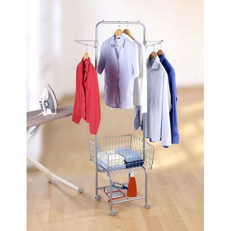 Wenko Bügel Butler Kleiderbügel Kleiderständer Kleiderbutler Wäsche Korb Stange