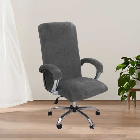 Coprisedia da ufficio con copribraccioli, elastico per scrivania e sedia, lavabile in lavatrice, coprisedia per computer da ufficio, facile da installare - grigio