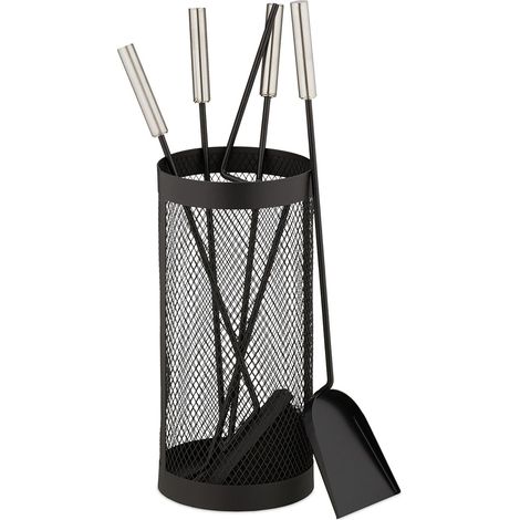 5 teiliges kaminset im schwarzen eimer