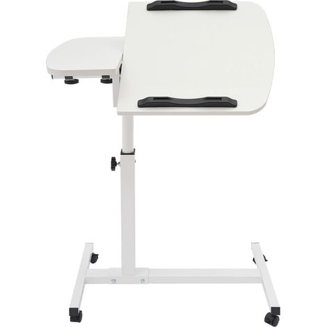 Bureau d'ordinateur réglable en hauteur table D'ordinateur portable avec roulettes blanc bureau table D'appoint pour salon, chambre (1/5)