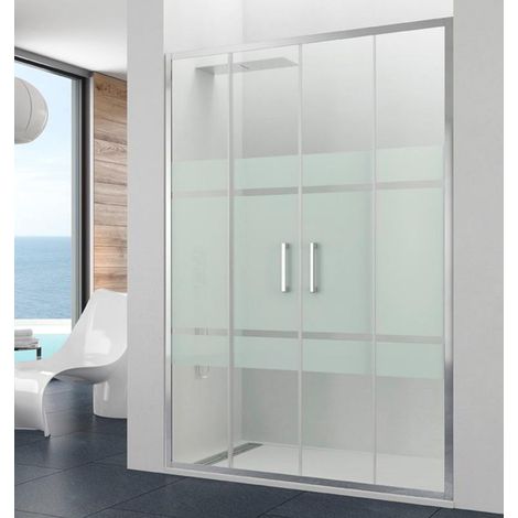 Frontal de ducha PRESTIGE 2fijos + 2correderas Cristal: Frost Medida 1: 136-142