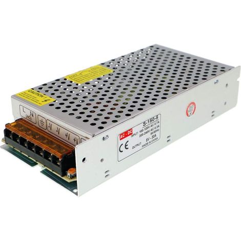 Alimentation 5V 30A 150W Transformateur AC 100-240V à DC 5V Convertisseur de Commutation pour Éclairage LED, Équipements Électroniques, Contrôle Industriel (1/5)