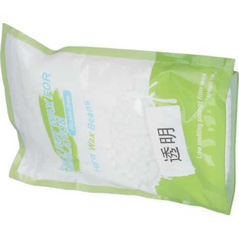 Perles de cire de 500 g (17,6 oz), texture mate, forte viscosité, pour épilation à basse température, pour femmes et hommes, transparentes. (1/5)
