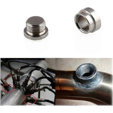 Oxygen Sensor Bung Plug Nut Mounting Cap Kit Plug Nut Plug Wideband Nut Fitting Weld Bungs M18x1.5 (1/5)