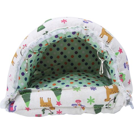 Hamac suspendu en coton blanc, nid douillet pour hamster, écureuil, chinchilla, lapin, hérisson, idéal pour Noël. Convient également aux écureuils volants, écureuils, hérissons et autres animaux domes (1/5)