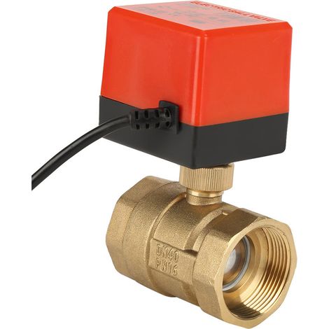 24 V DC 2-Wege-3-Draht-Motorkugelhahn aus Messing, elektrisches Ventil DN40 G1-1/2" (1/5)