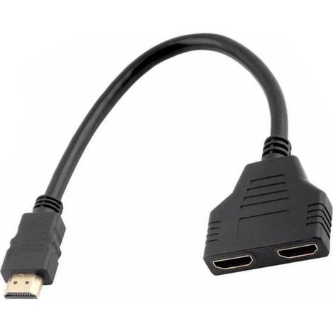 Adaptateur Vidéo Numérique Plaqué Or Répartiteur Stable pour Tv PC Projecteur Double Prise Mâle vers Double Femelle Transmission Claire (1/5)