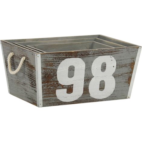 Cassette decorative da interno casa in legno di paulownia con decorazione numeri