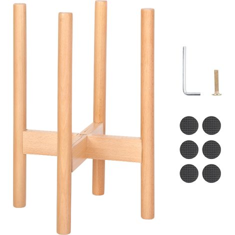 Verstellbares Pflanzenregal aus Holz, dekorativer Blumenständer für den Innenbereich, Holzfarbe (1/5)