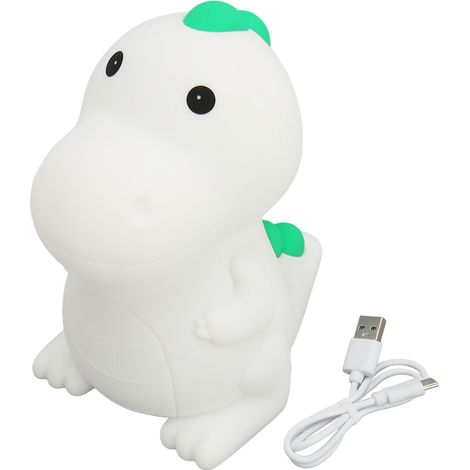Veilleuse dinosaure en silicone rechargeable à couleurs changeantes avec capteur tactile pour la chambre de bébé (1/5)