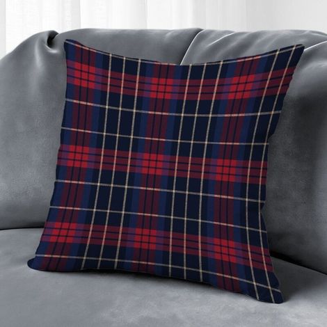 Housse de coussin imprimé carreaux, décoration maison rustique,45×45cm (1/5)