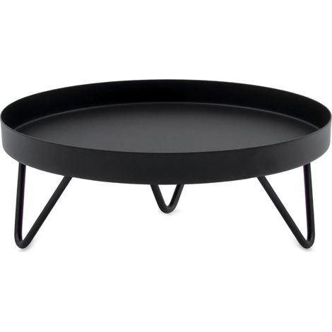 Blumenständer Metall schwarz rund - Ø 22 cm - Blumenhocker Industrial Design für Innen - Pflanzenständer Blumenteller Pflanzenpodest