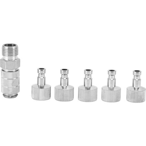 6PCS Airbrush Adapter Set Stainless Steel Airbrush Quick Release Fittings Airbrush Connector Kit (1/5)