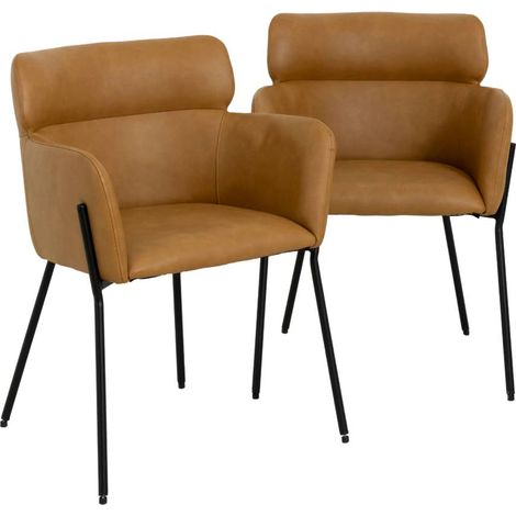 Chaise en simili-cuir Valentin (lot de 2)