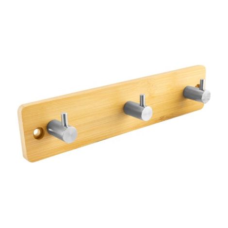 Percha Multifunción Atornillada Bambú + Inox 3 Ganchos Lauxa Home (1/5)
