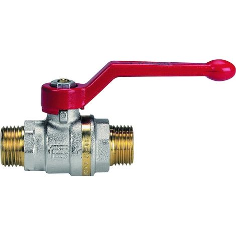 Robinet boisseau sphérique laiton bague MM poignée alu 26x34 PN 40 (1/2)