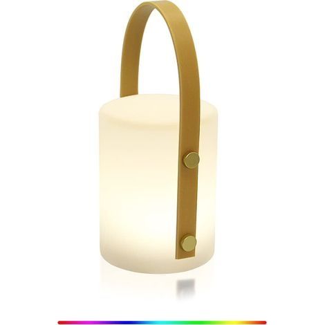 Lampe de Table Extérieure,8 Couleurs Gradable RGB Lampe de Table sans Fil,Portative Rechargeable Lanterne étanche lampe ambiance, pour chambre à coucher,camping en plein air,salon Terrasse (cylindre) (1/5)