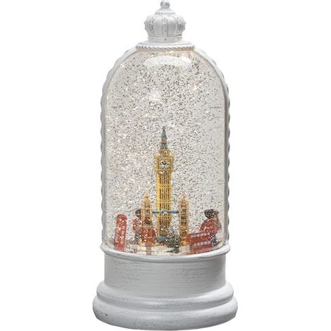 Konstsmide Decorazione natalizia a LED con neve, scena londinese e funzione rotante/per interni, timer 5 ore/funzionamento a batteria: 3 x C 1,5 V (escl.)/lanterna natalizia 1 diodi bianchi caldi (1/5)