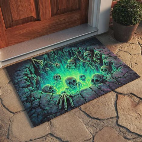 Tappeto Halloween 3D Illusione Ottica Scheletro – Antiscivolo, Morbido, Design Realistico Vortex – Ideale per Soggiorno e Ingresso – 80x120cm (1/5)