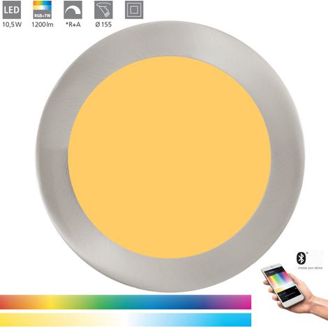 Spot encastrable LED Eglo 33212 Crosslink FUEVA-C nickel-mat Ø17cm dimmable 2700-6500K avec fonction Connect (1/5)