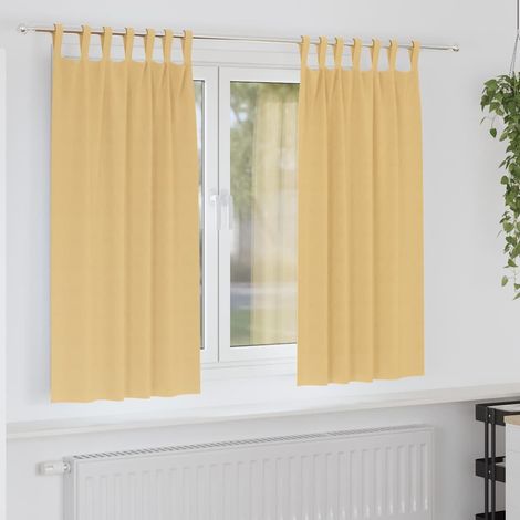 Verdunkelungs-Vorhänge mit Ringen 2 pcs Beige 175 x 140 cm