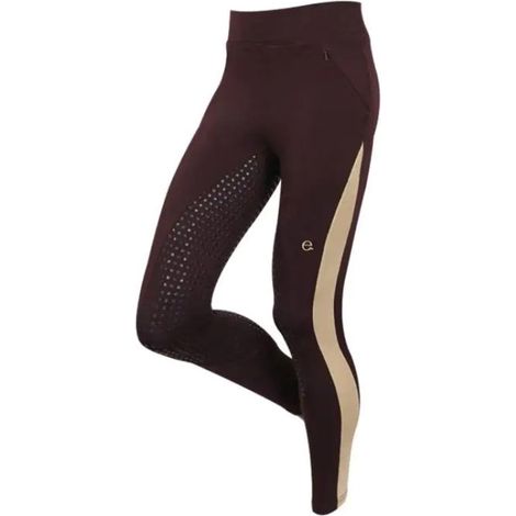 M, Bordeaux / Beige: Damen-Reitleggings Modell Holly aus griffigem technischem Gewebe (1/5)