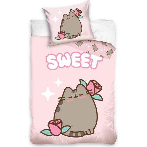 Parure de lit en coton 160x200 Pusheen So Sweet Rose