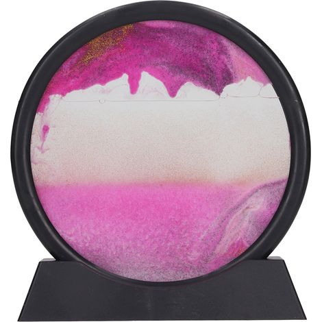 Cadre artistique sable mouvant 17,8cm, décoration relaxante 3D peinture cinétique rose pour bureau maison (1/5)