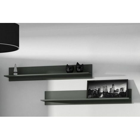 Cama Meble SOHO estantes flotantes negras 125 cm set de 2 (1/5)